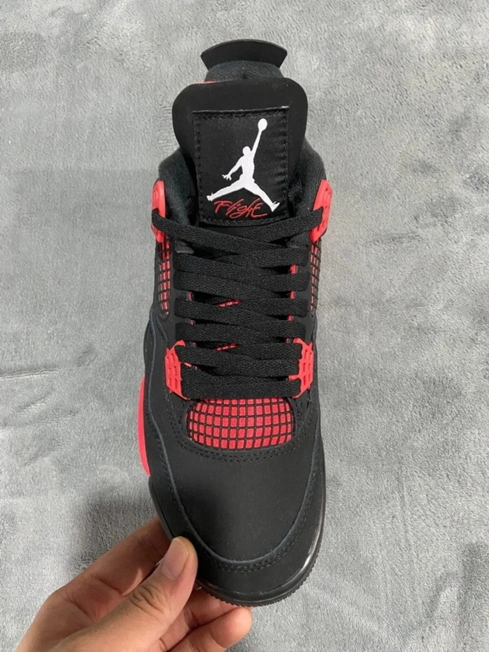 Air Jordan 4 Men's Black and Red Retro Basketball Sneakers